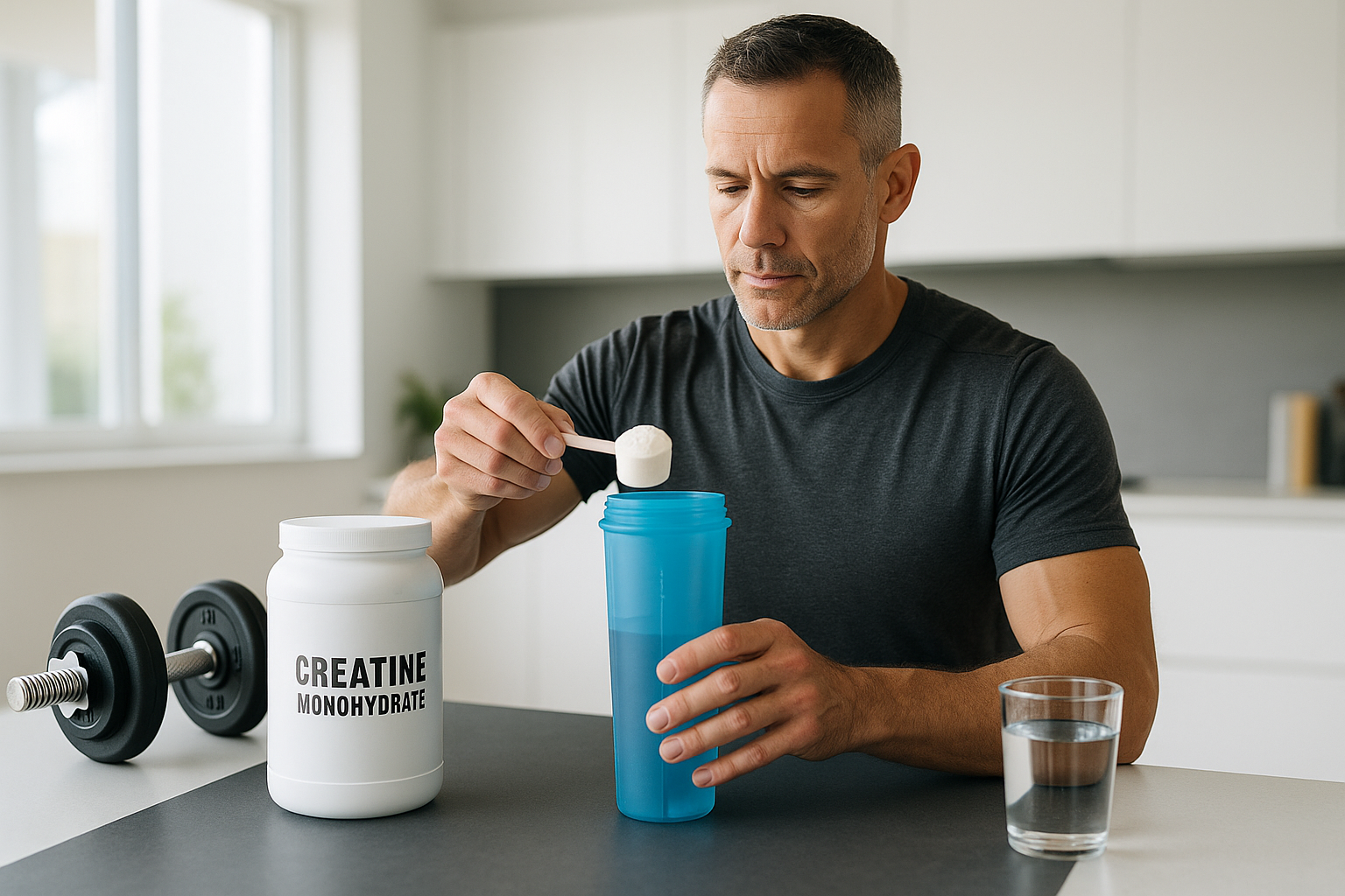 créatine pour les hommes dans la quarantaine — photo illustrative