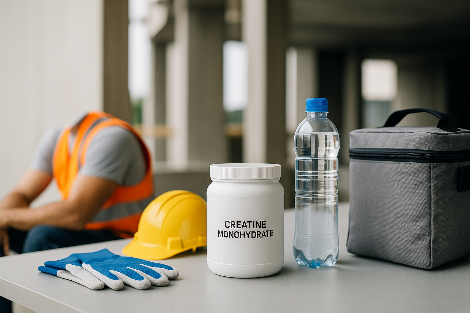 créatine pour les travailleurs de la construction — photo illustrative