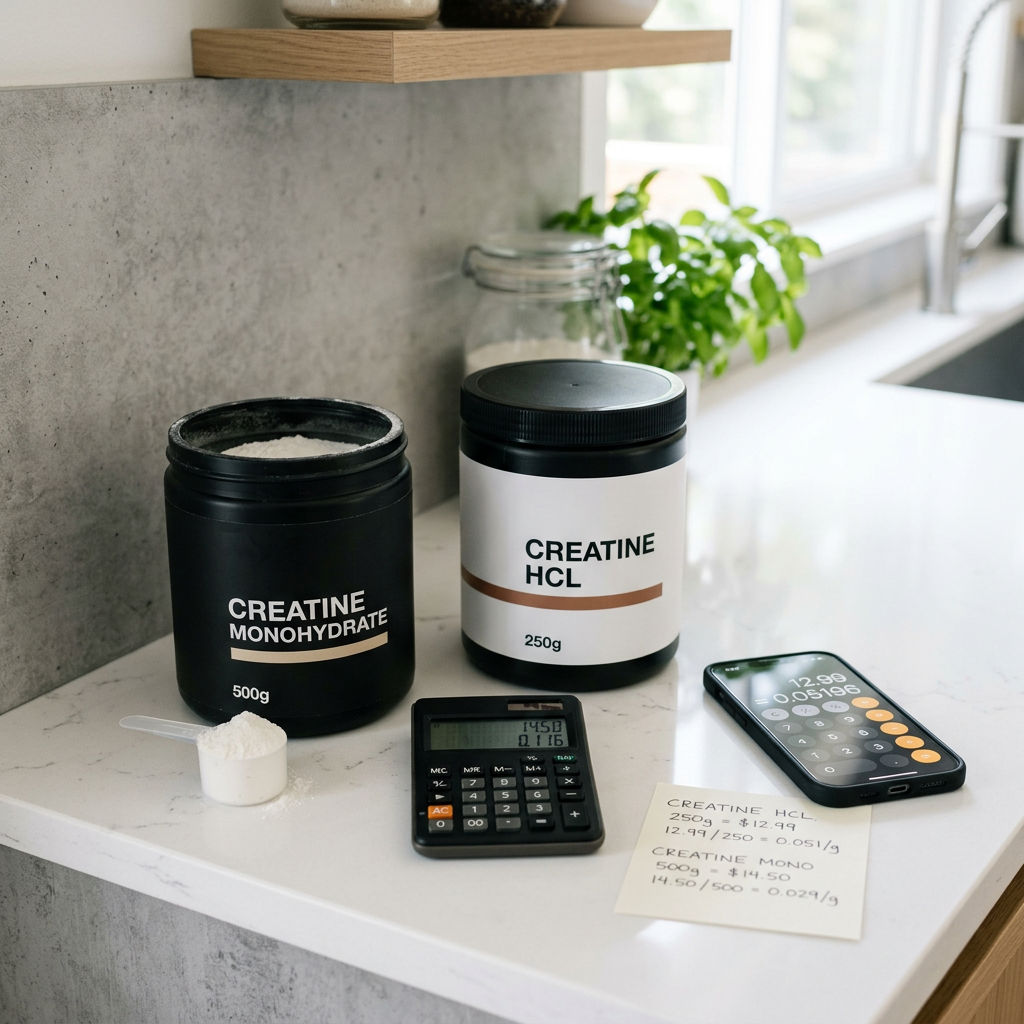 Comment calculer le prix de la créatine par gramme en moins de 30 secondes