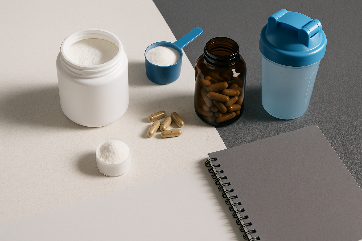 créatine vs ashwagandha — photo illustrative