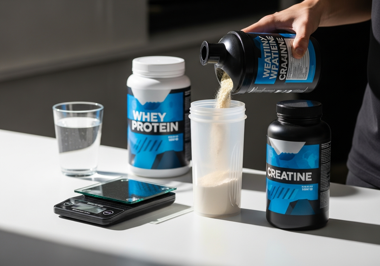 Peut-on prendre la créatine et le whey ensemble? Oui, et c’est la façon la plus simple de le faire
