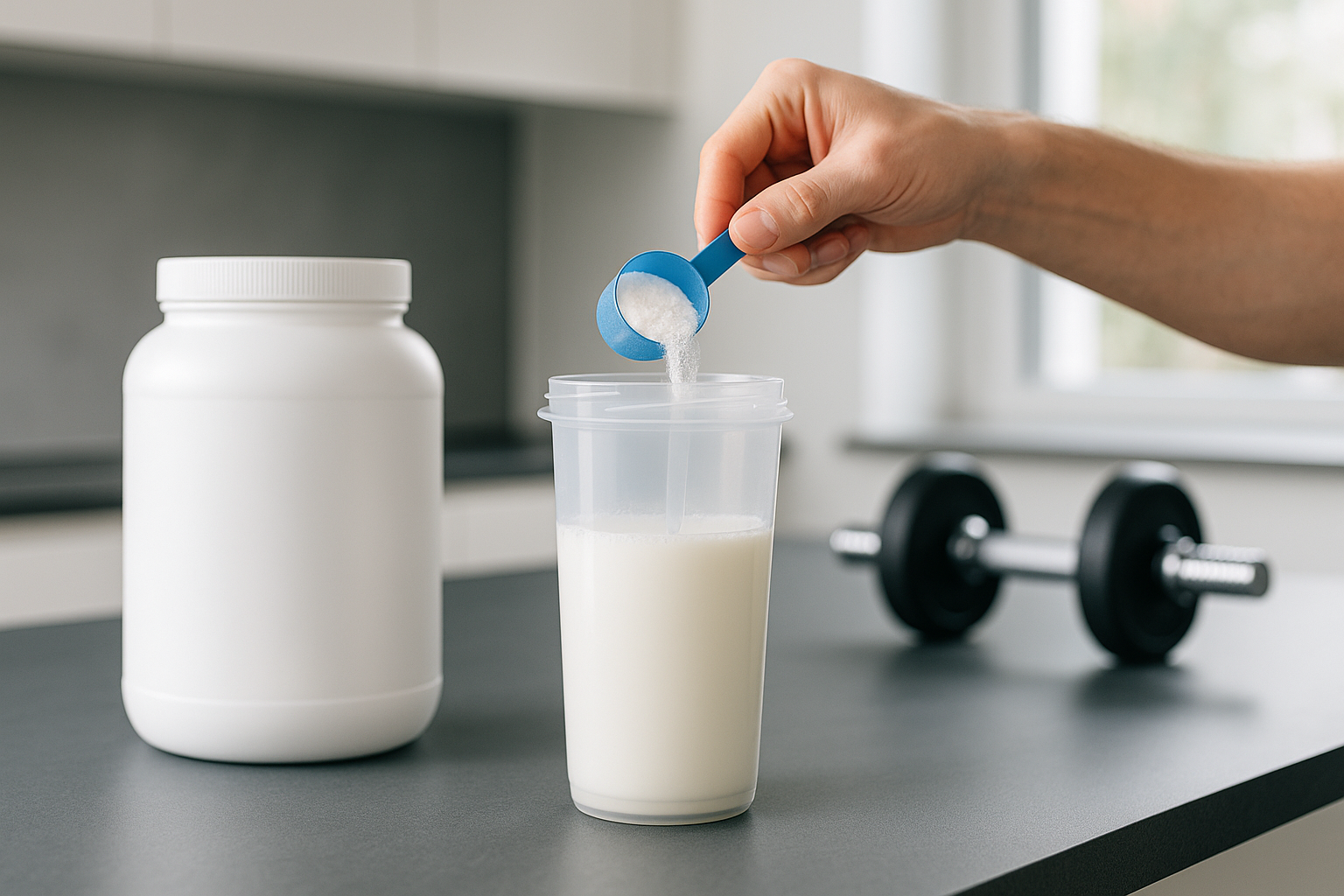 can you mix creatine with milk — illustrative photo