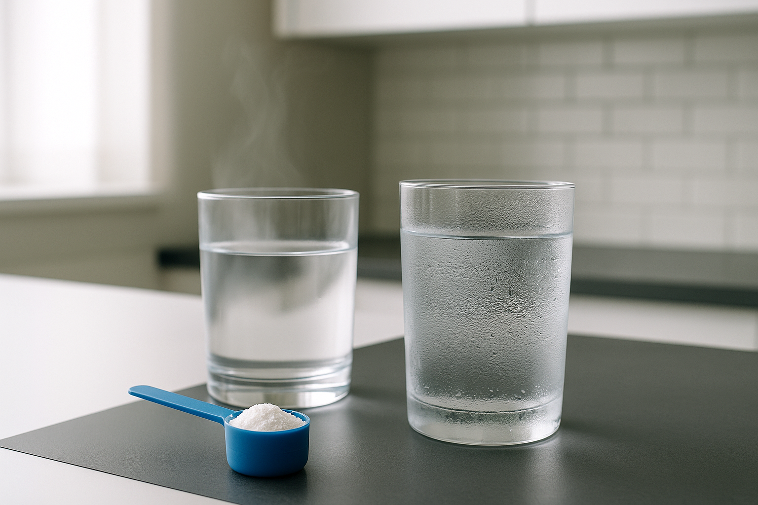 créatine dans l’eau chaude ou froide — photo illustrative
