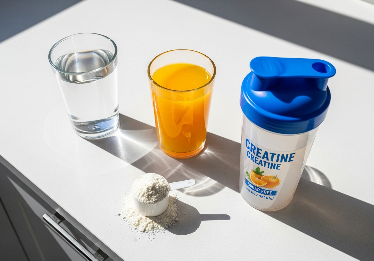 Creatine with sugar, juice, or water: which option is best for absorption and convenience?